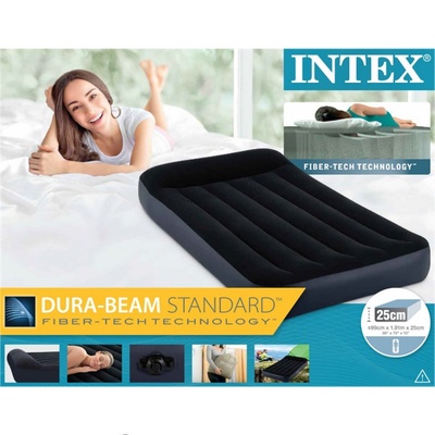 Intex 64141 Pillow Rest Classic Twin 1-Persoons Luchtbed 191x99x25 cm Zwart
