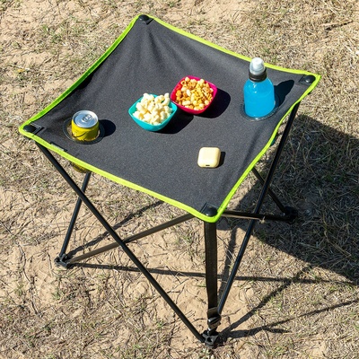 Cafolby Folding Camping Table with Cover - Ultra-Lightweight 48x48cm Textile Table