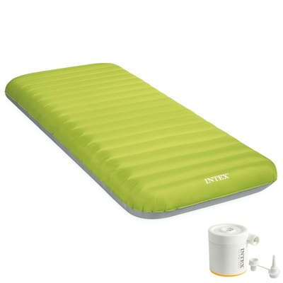 Intex 64097NP TruAire Twin Dura-Beam Camping Mattress met Quickfill USB150 luchtpomp 191x76x17cm