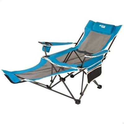 Aktive Steel Frame Hammock Chair Blue 152x75x54cm - 600D Polyester Swing Chair with Cushion & Cup Holders